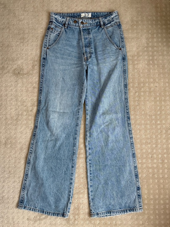 We The Free Denim - Free People We the Free 100% Cotton Jeans Wide Straight Leg Size 27 Medium Wash